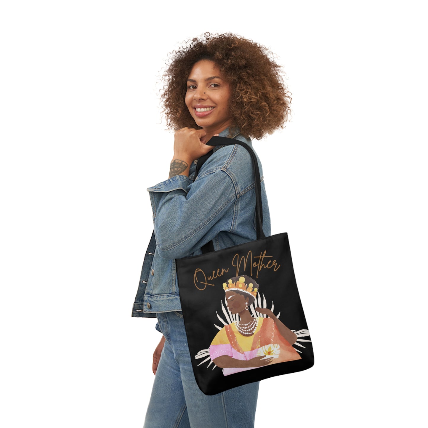 Queen Mother Canvas Tote Bag, 2-Color Straps