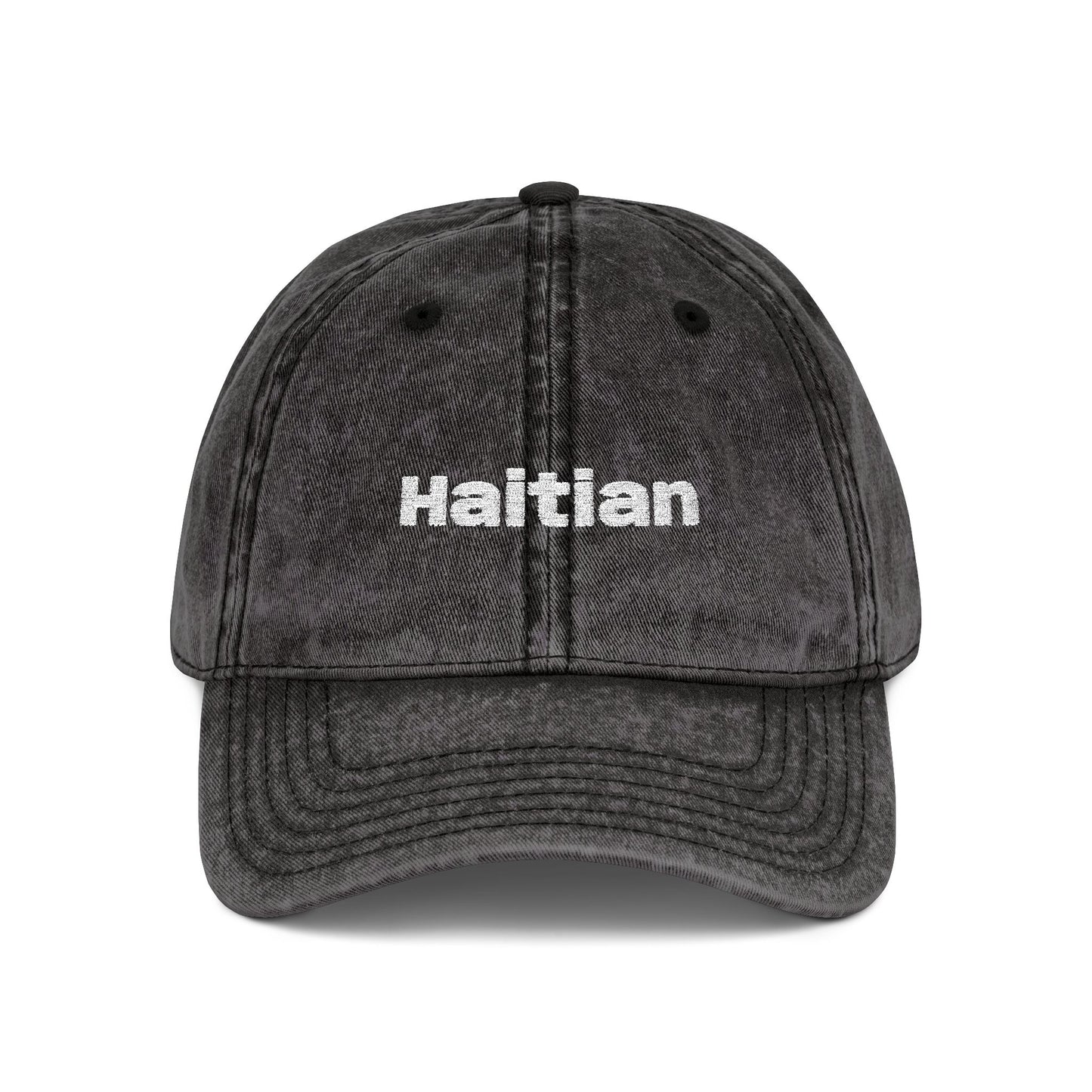 Vintage Embroidered Dad Hat — "Haitian" Cap