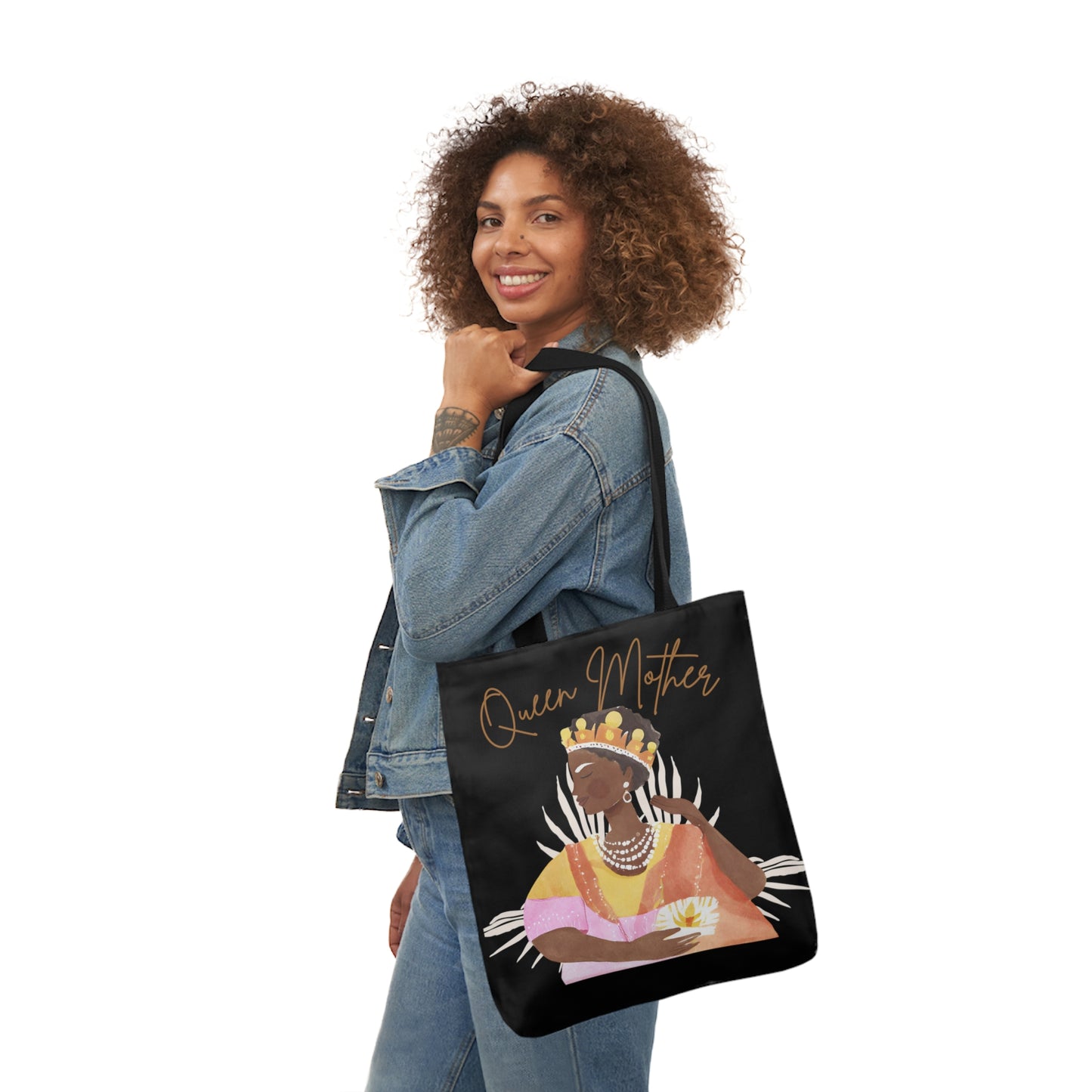 Queen Mother Canvas Tote Bag, 2-Color Straps