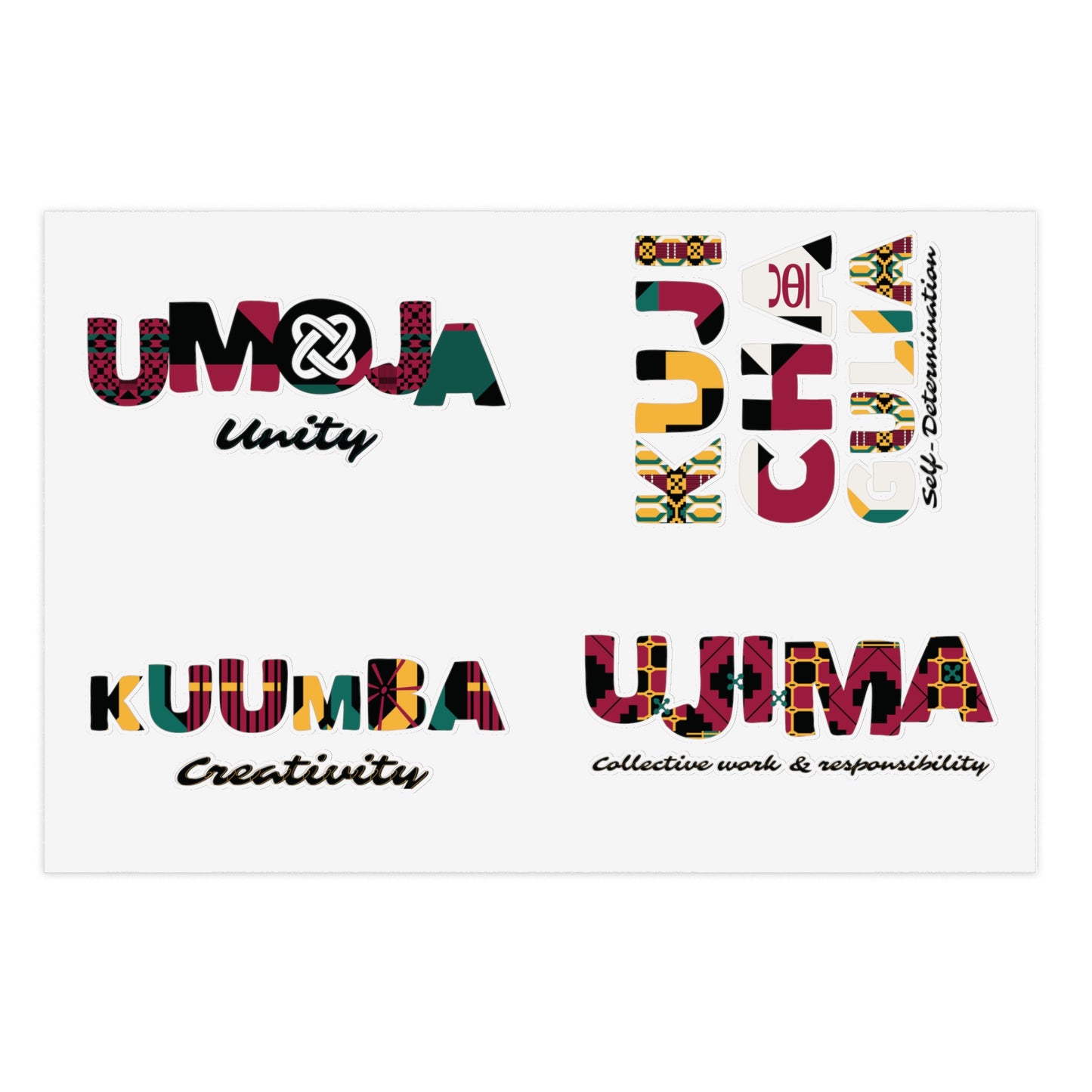 Kwanzaa Principles Sticker Sheets