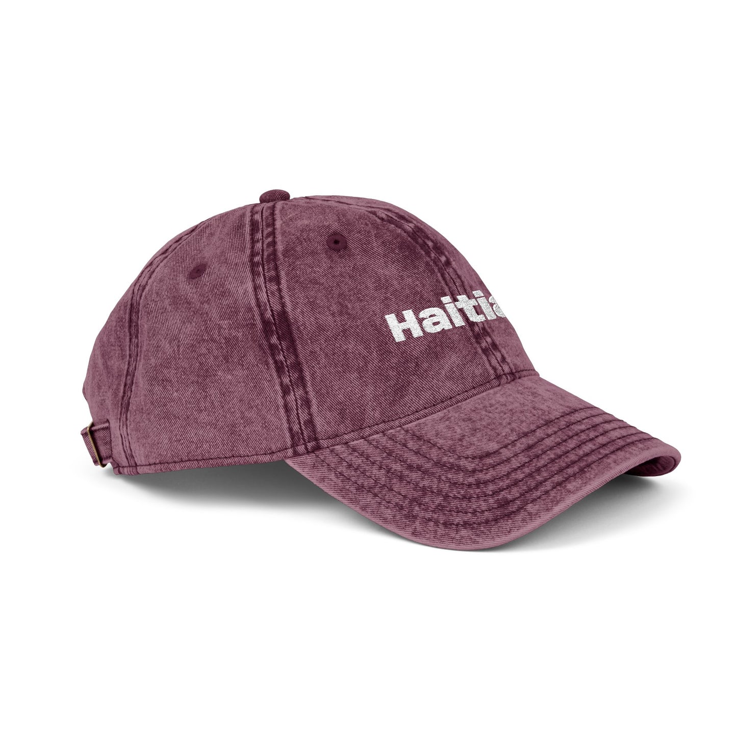Vintage Embroidered Dad Hat — "Haitian" Cap