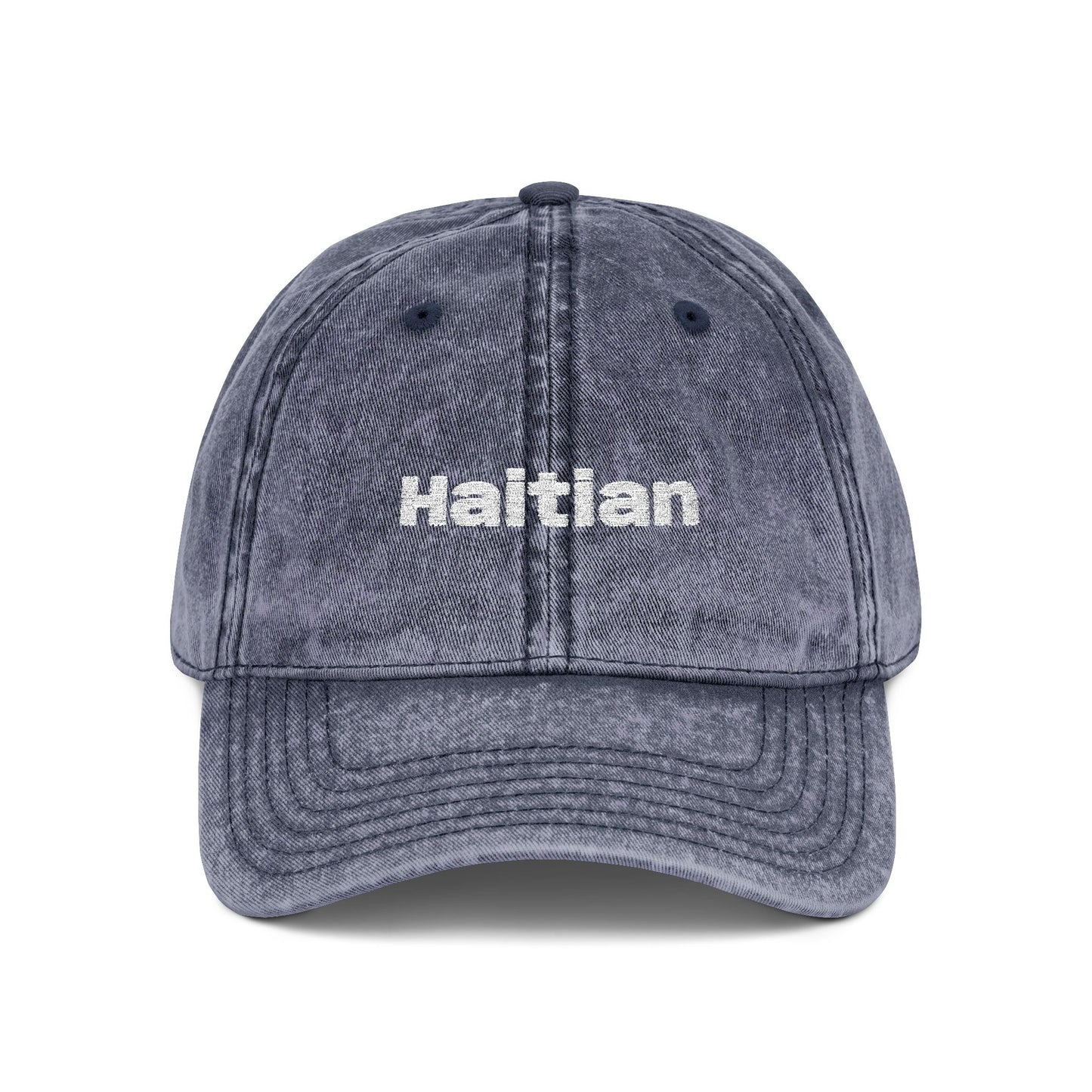 Vintage Embroidered Dad Hat — "Haitian" Cap