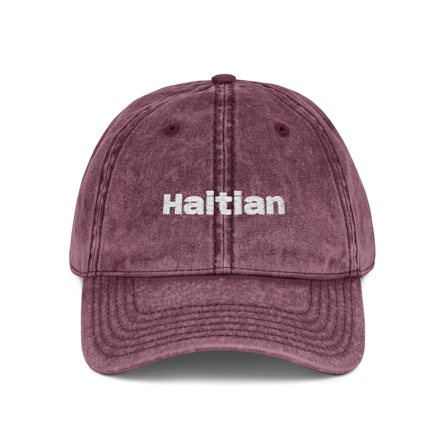 Vintage Embroidered Dad Hat — "Haitian" Cap