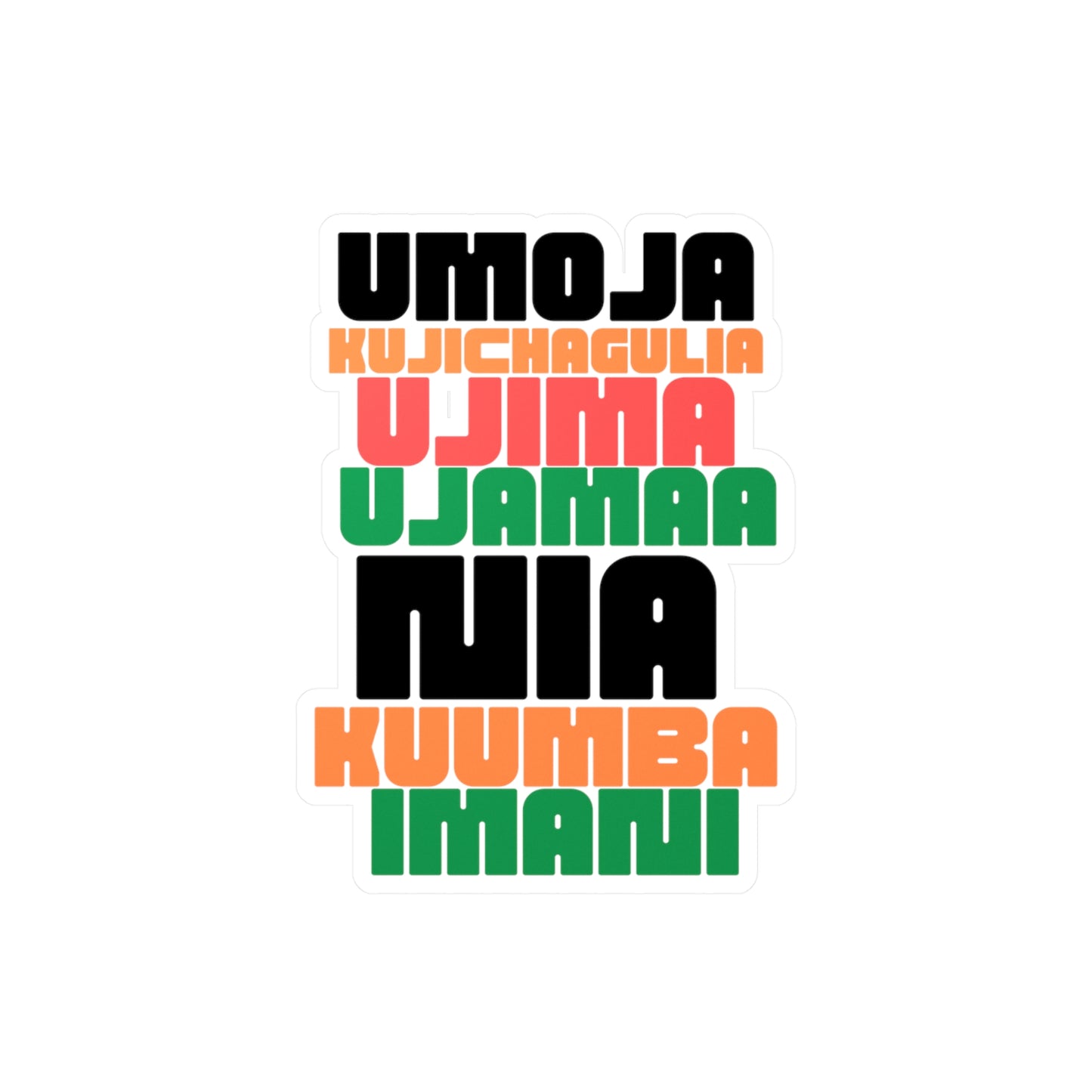 Kwanzaa Principles Vinyl Stickers