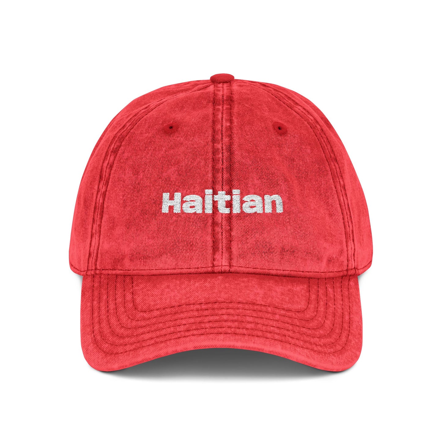 Vintage Embroidered Dad Hat — "Haitian" Cap