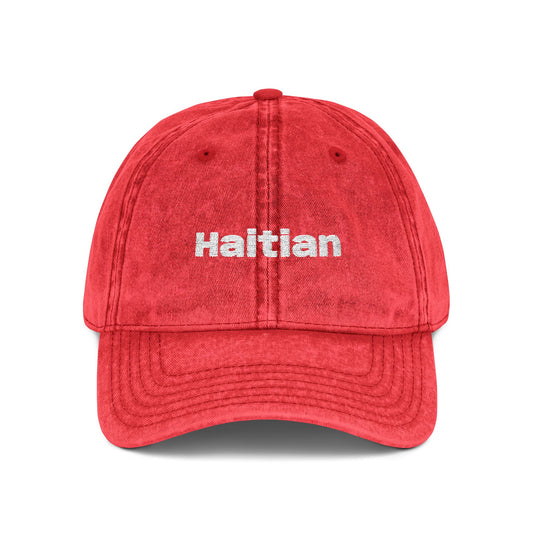 Vintage Embroidered Dad Hat — "Haitian" Cap