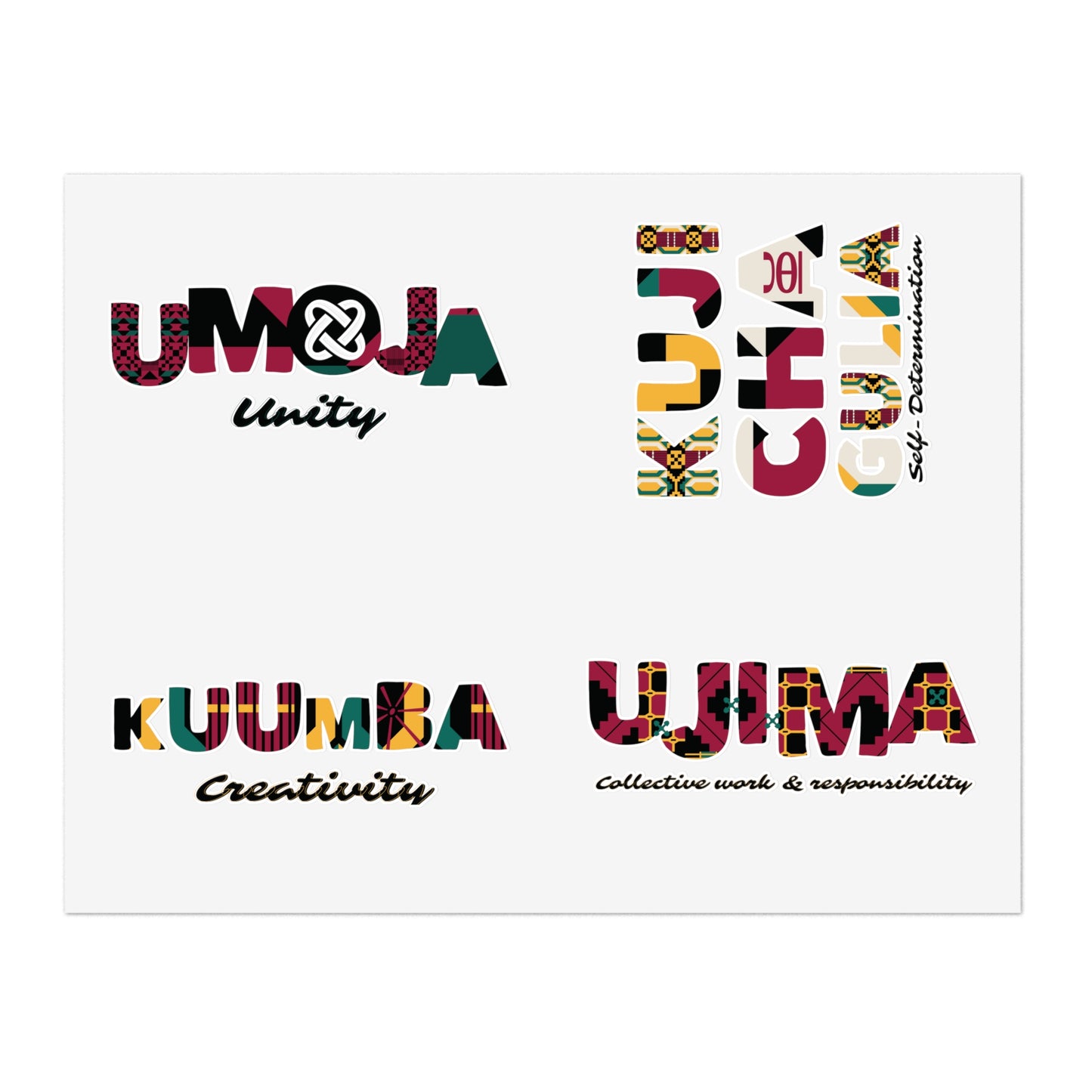 Kwanzaa Principles Sticker Sheets