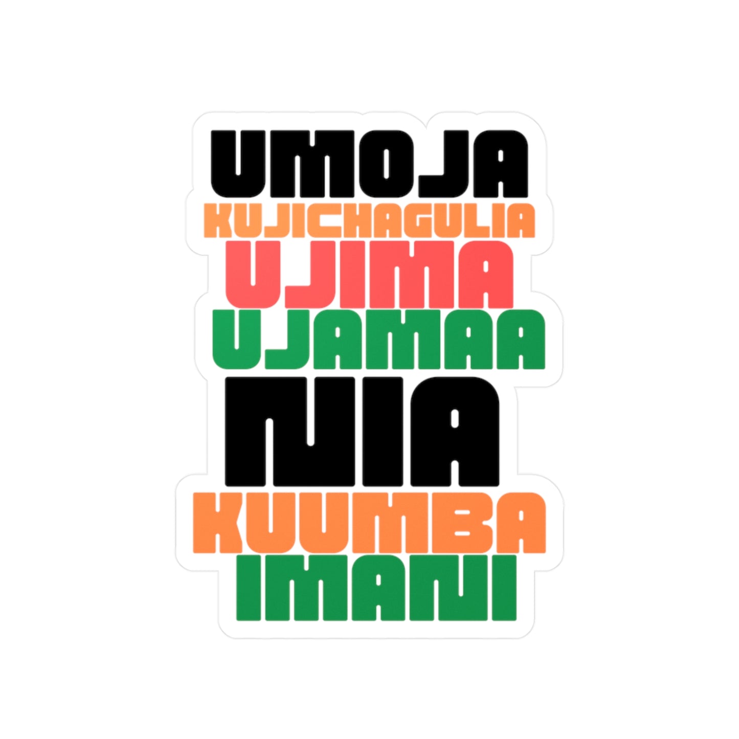 Kwanzaa Principles Vinyl Stickers